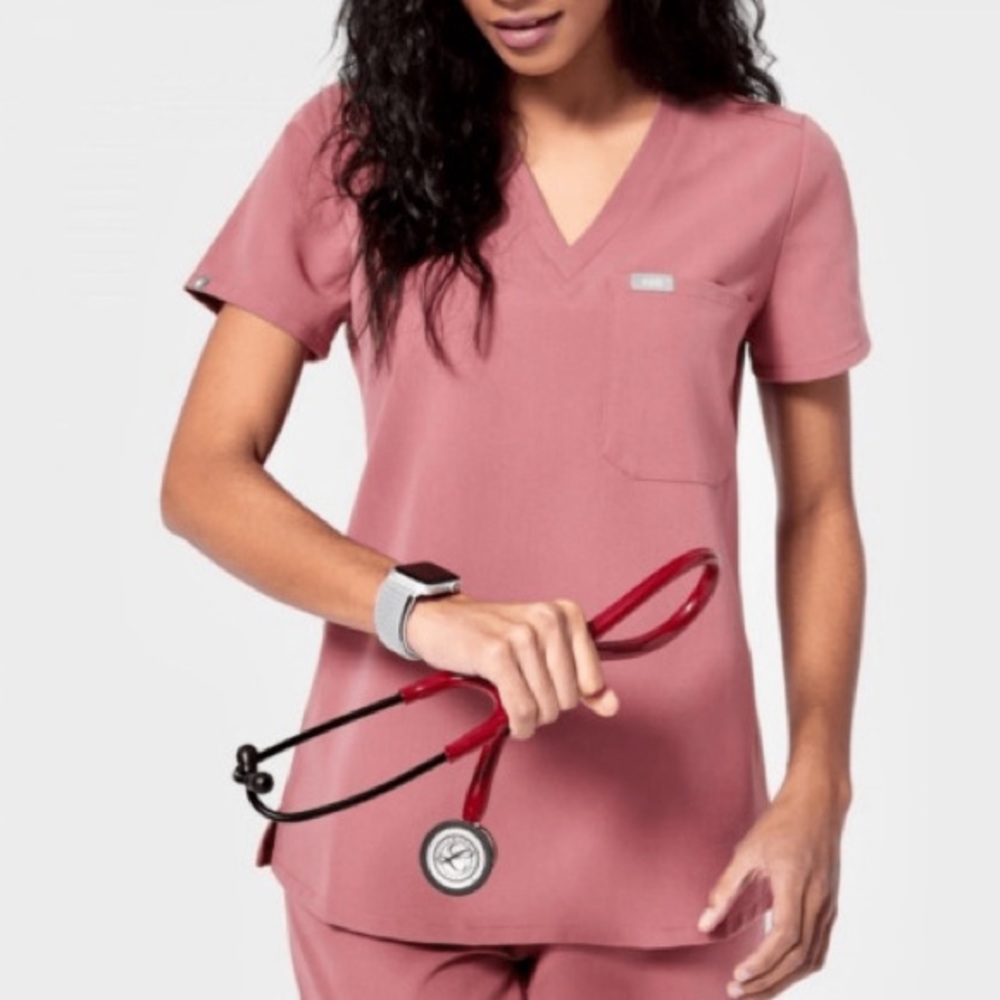 Figs Mauve Catarina Scrub Top (S)
